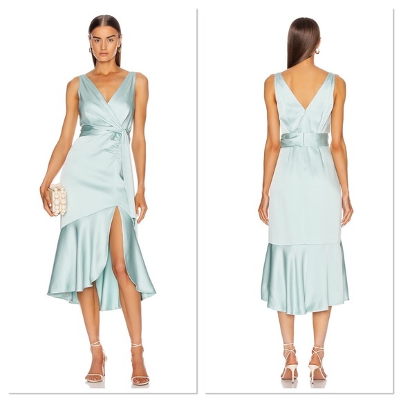 Jonathan Simkhai Dresses & Skirts - NWT Jonathan Simkhai Seafoam Mia Satin Midi Dress